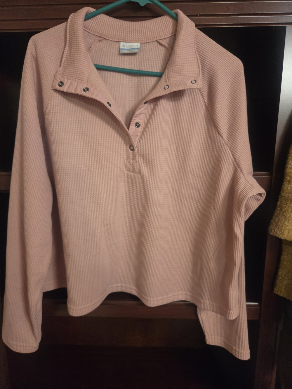 Columbia Women's Light Pink Snap-Front Waffle Knit Pullover